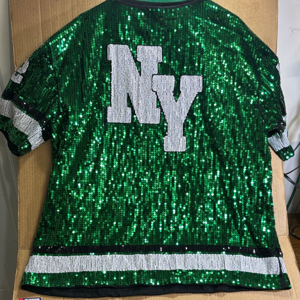 Love Theory Essentials 1992 Emerald Sequin V-Neck Jersey - Picture 3 of 10